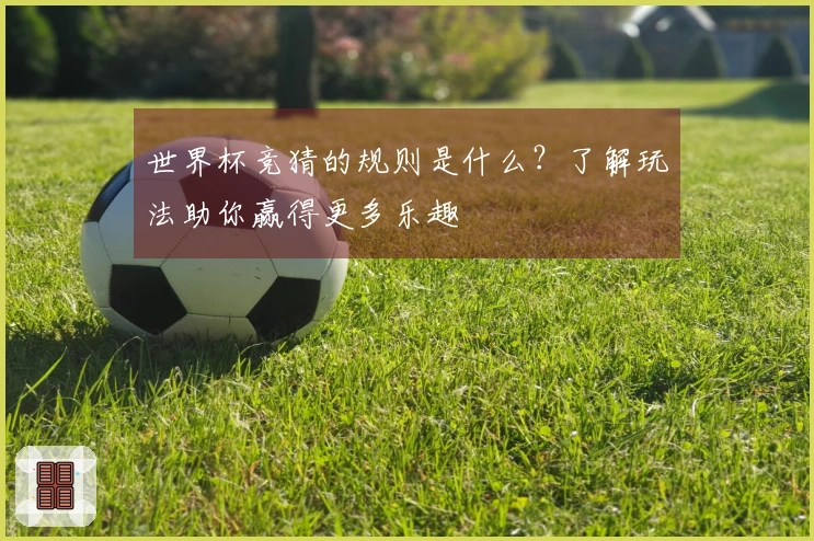 世界杯竞猜的规则是什么？了解玩法助你赢得更多乐趣